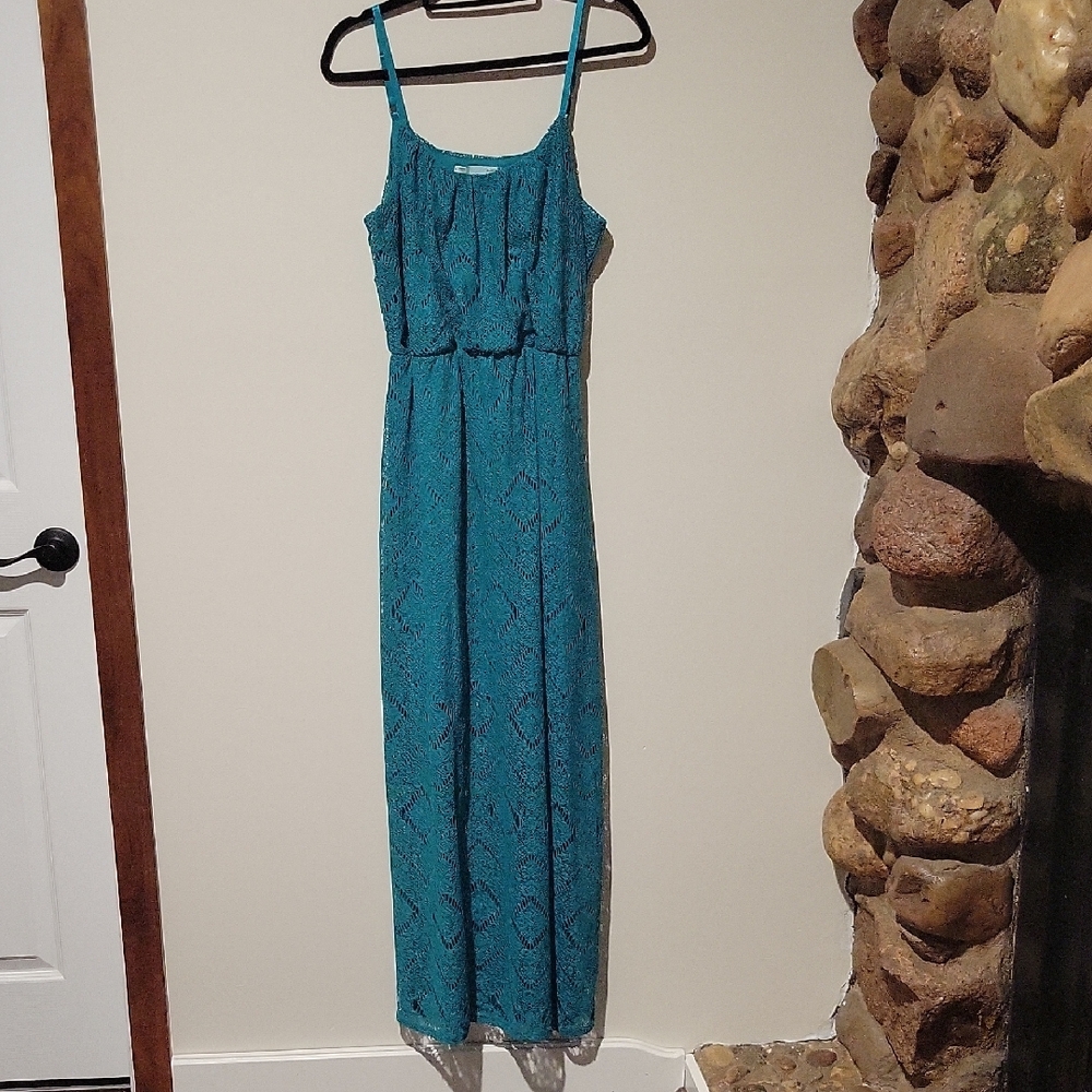 Teal Sleeveless Maxi Dress